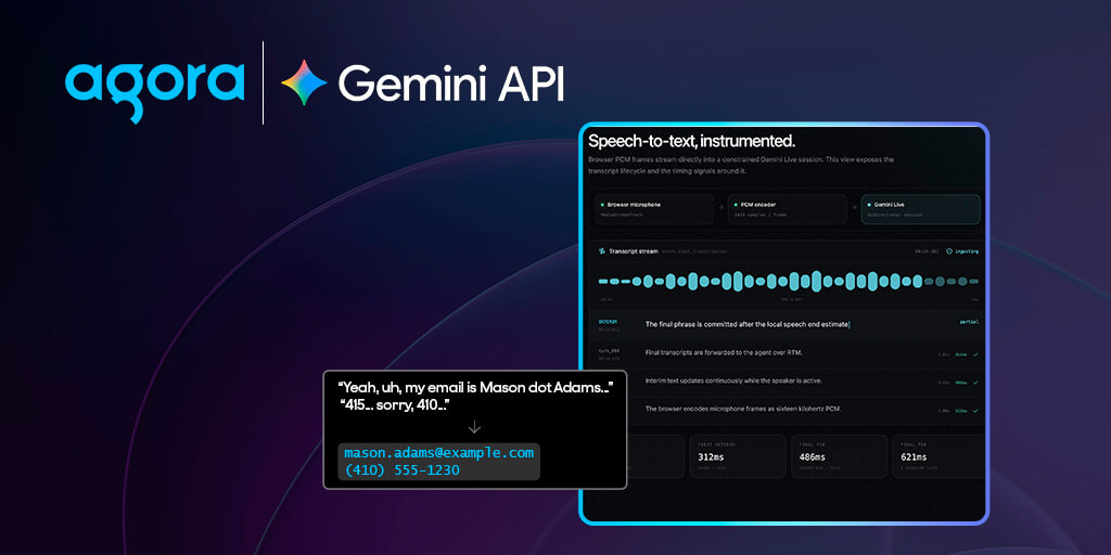 Google Gemini 3.5 Transcribe × Agora Conversational AIでリアルタイム音声AIを構築する