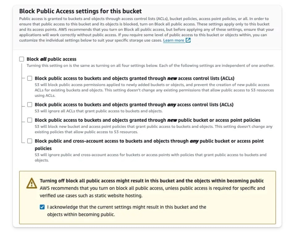 AWS S3 バケットへの接続